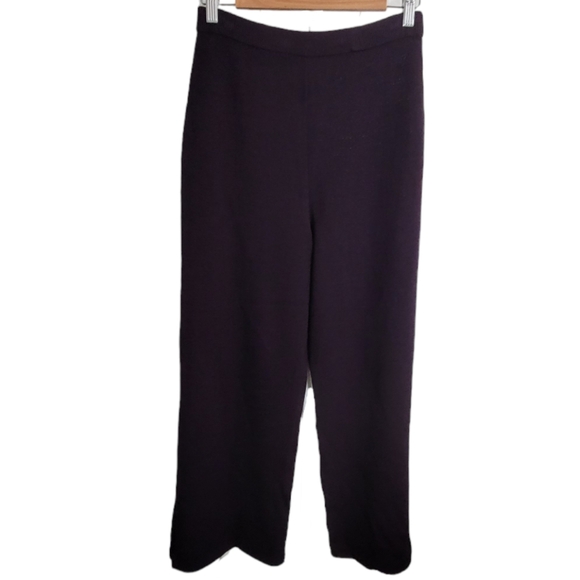 St John Pull On Plum Stretch Santana Knit Pants - Picture 2 of 7